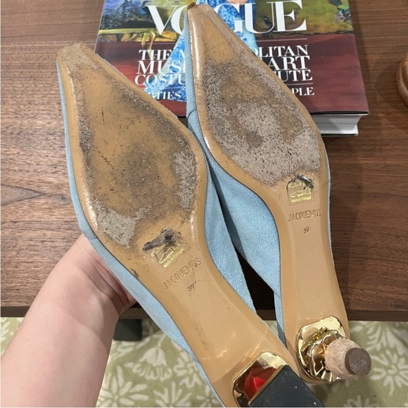 Jacquemus Blue Suede Heels - Picture 4 of 6